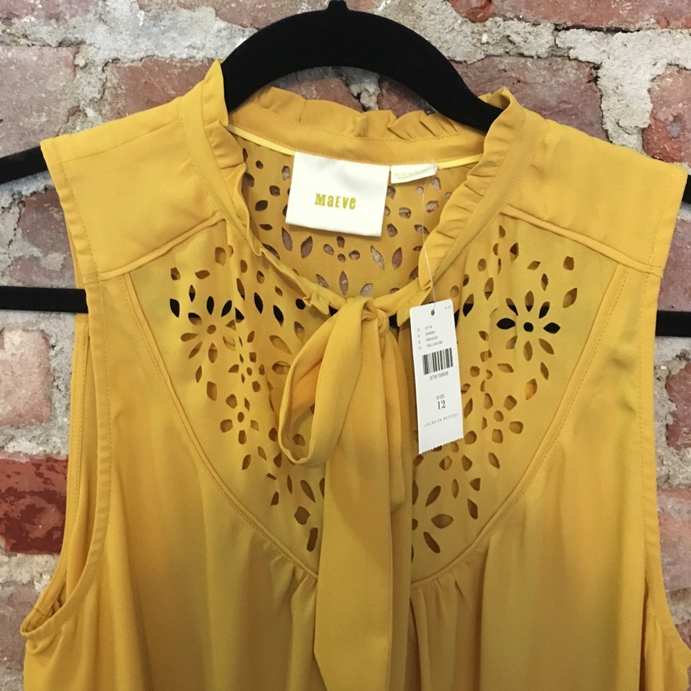 NWT Adorable Anthropologie/Maeve Yellow Blouse