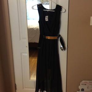 Brand new black dress with gold studs