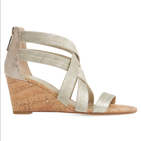 Donald J Pliner Gold Metallic Wedge Sandals - Picture 8 of 8