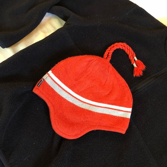 Other - Orange knit fleece lined hat