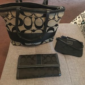 Coach wallet handbag and wristlet