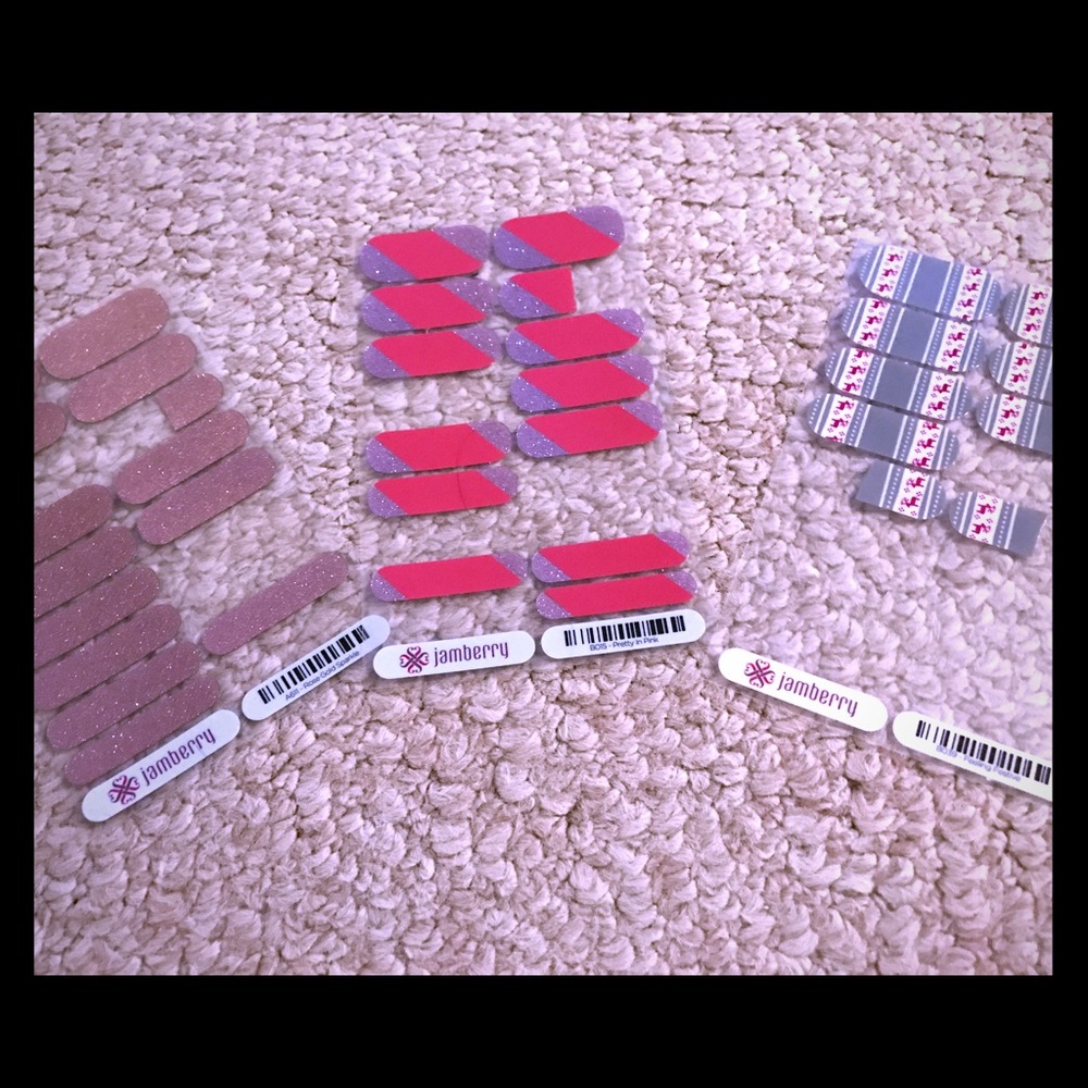 Three used sheets of Jamberry nail stickers