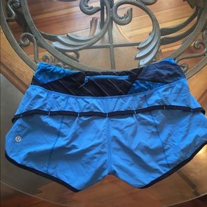 Blue lululemon speed shorts size 6