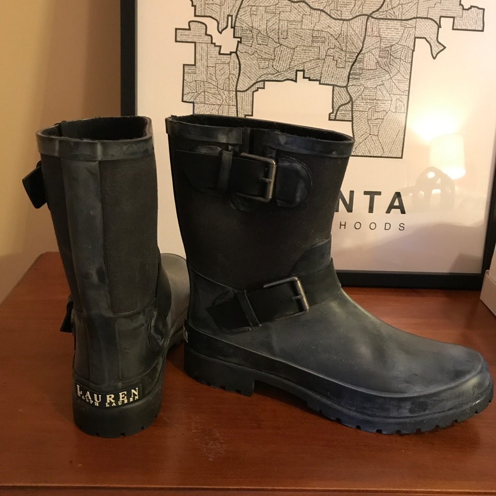 Black Ralph Lauren rainboots. Never been worn!