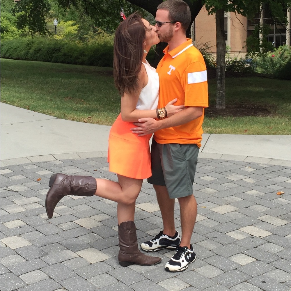 JCREW orange skirt size 0