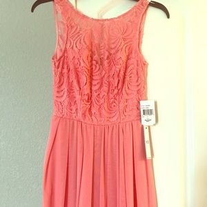 Peach Lace & Chiffon Dress