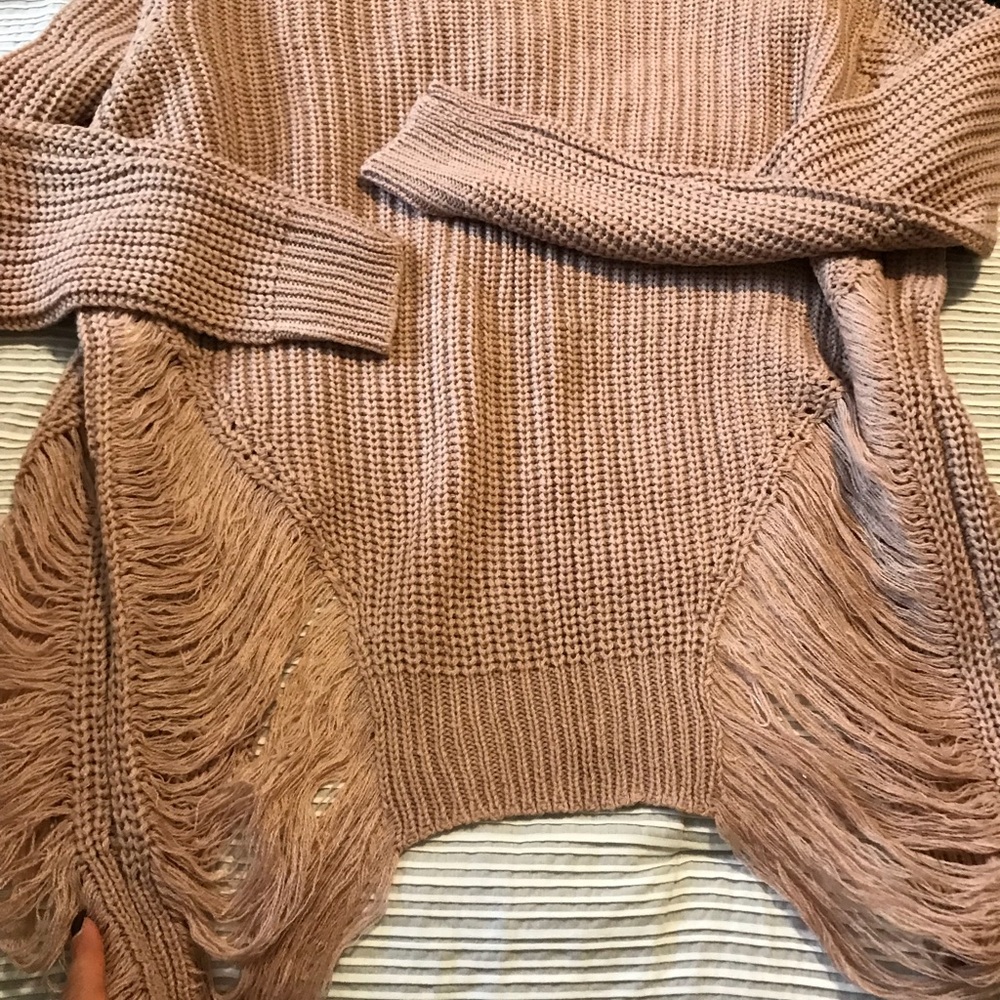 New🍁Blush shredded cardi - Picture 5 of 8