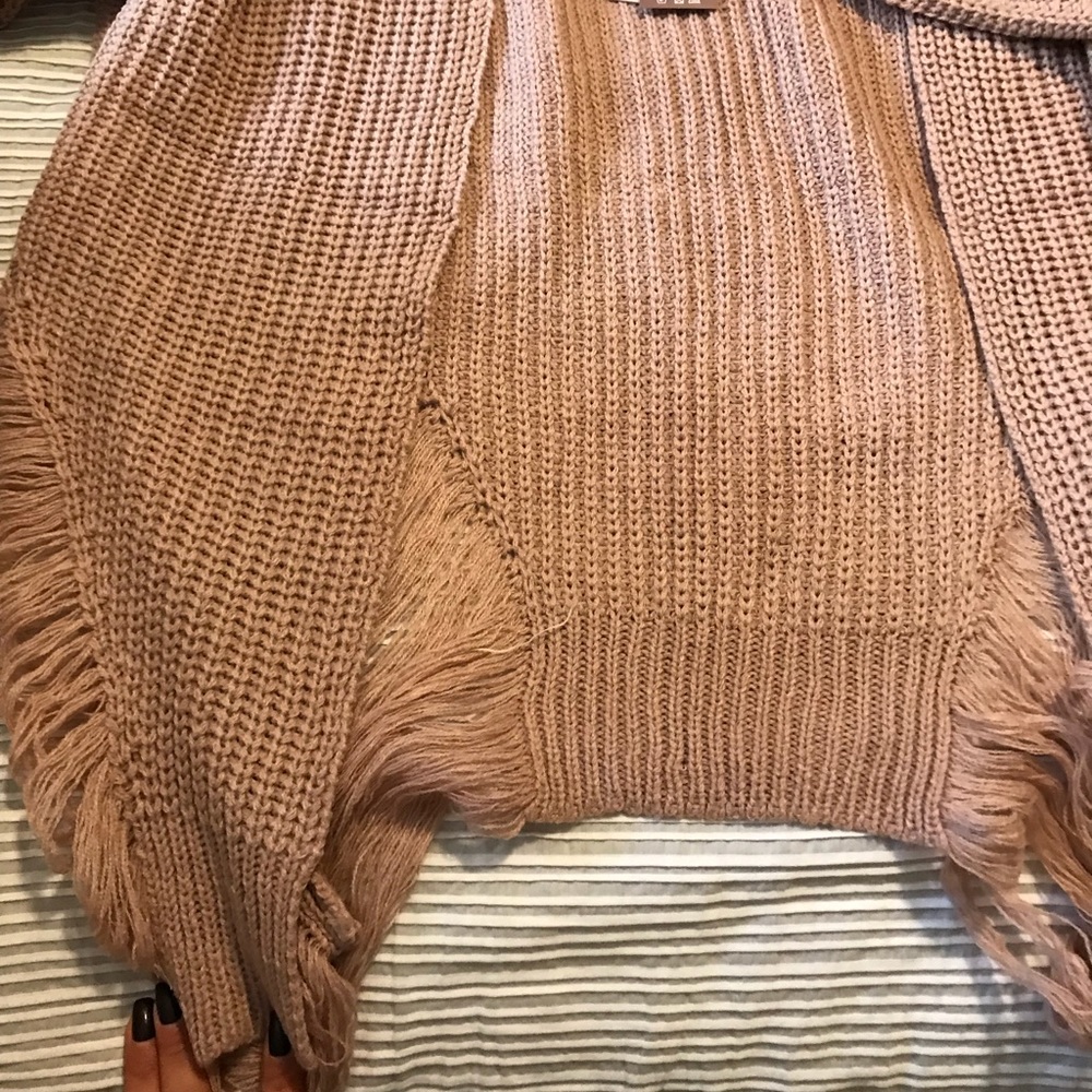 New🍁Blush shredded cardi - Picture 6 of 8