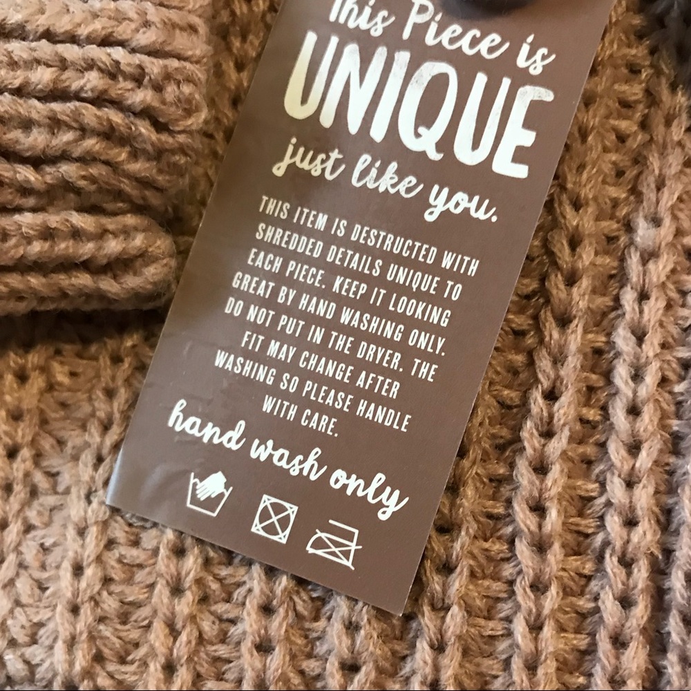 New🍁Blush shredded cardi - Picture 7 of 8