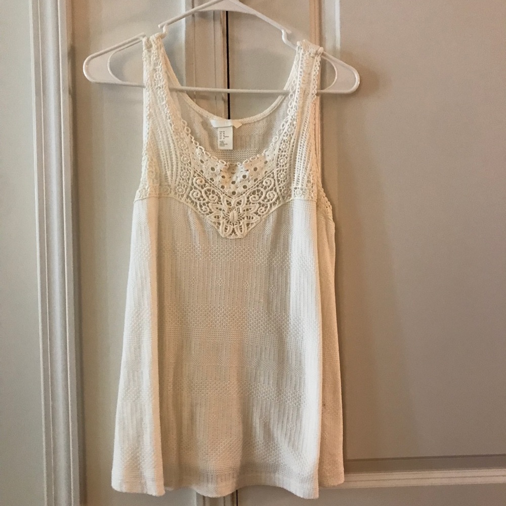 White lace tank