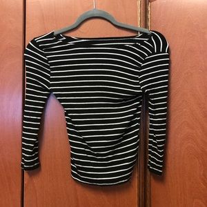 American Eagle striped crop long sleeve