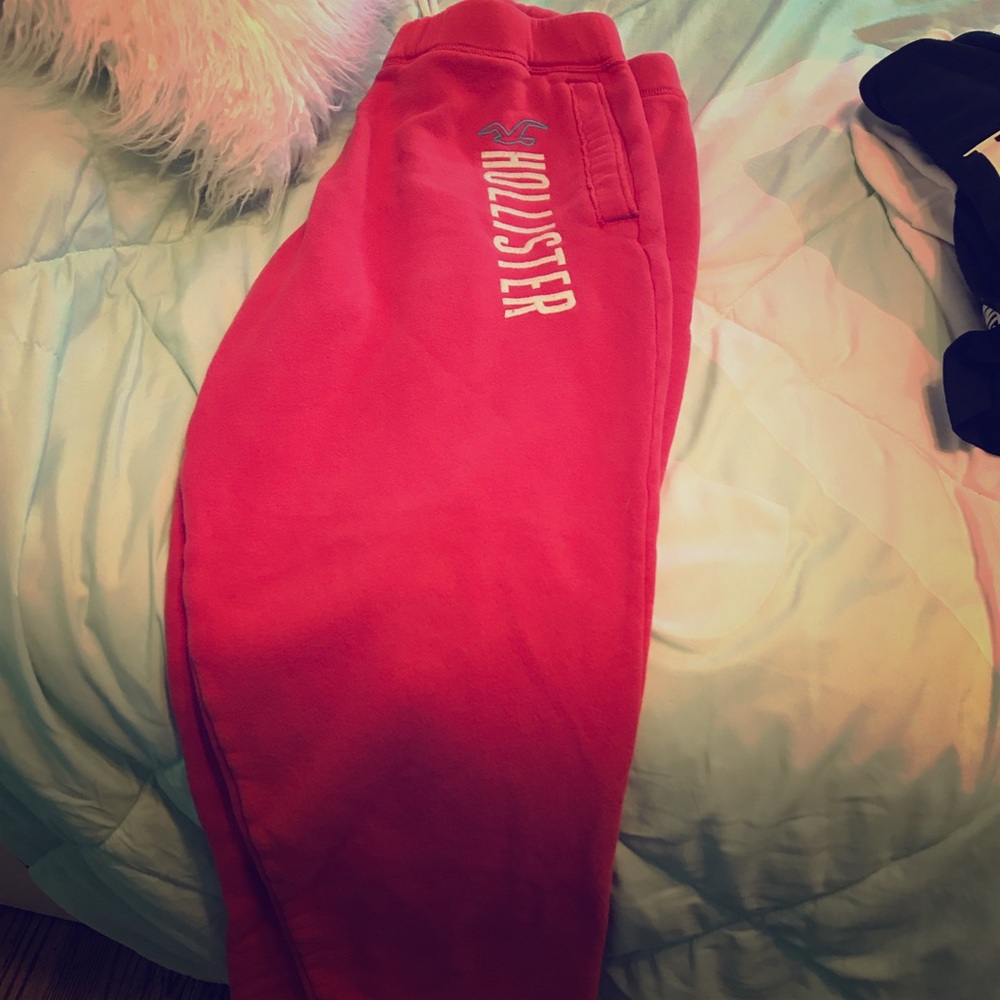 Red maroon hollister sweatpants
