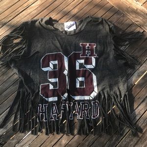HARVARD crop fringe top HARVARD crop fringe top