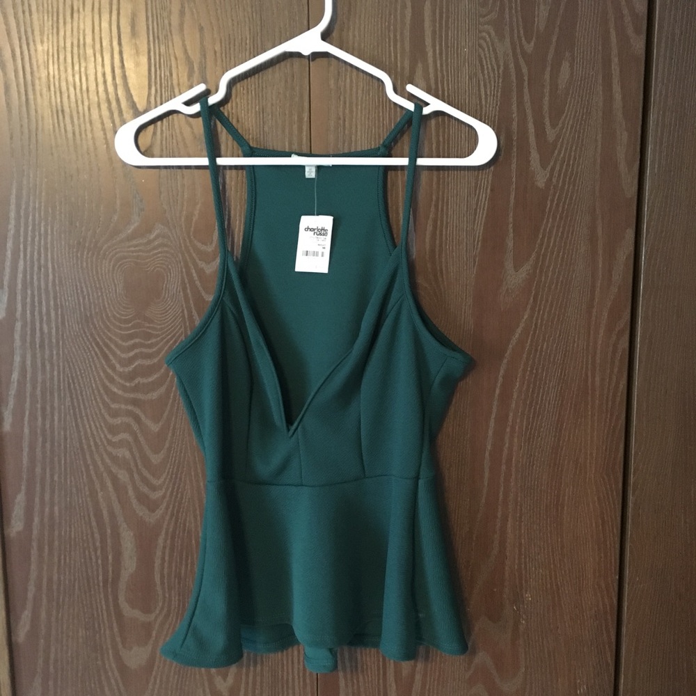 Charlotte Russe Emerald Green Tulip Tank