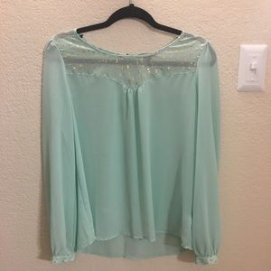Forever 21 mint green blouse