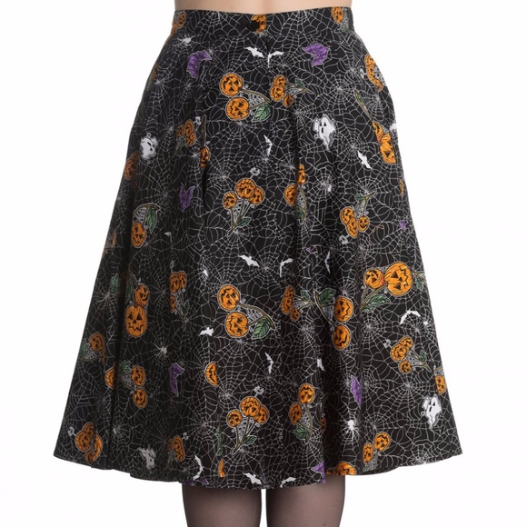 NEW Hell Bunny Harlow Halloween Skirt Rockabilly - Picture 2 of 4