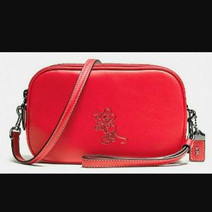Coach Disney Mickey Mouse Saddlebag in Red