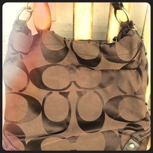Coach Authentic Carly Classic C brown Hobo bag!