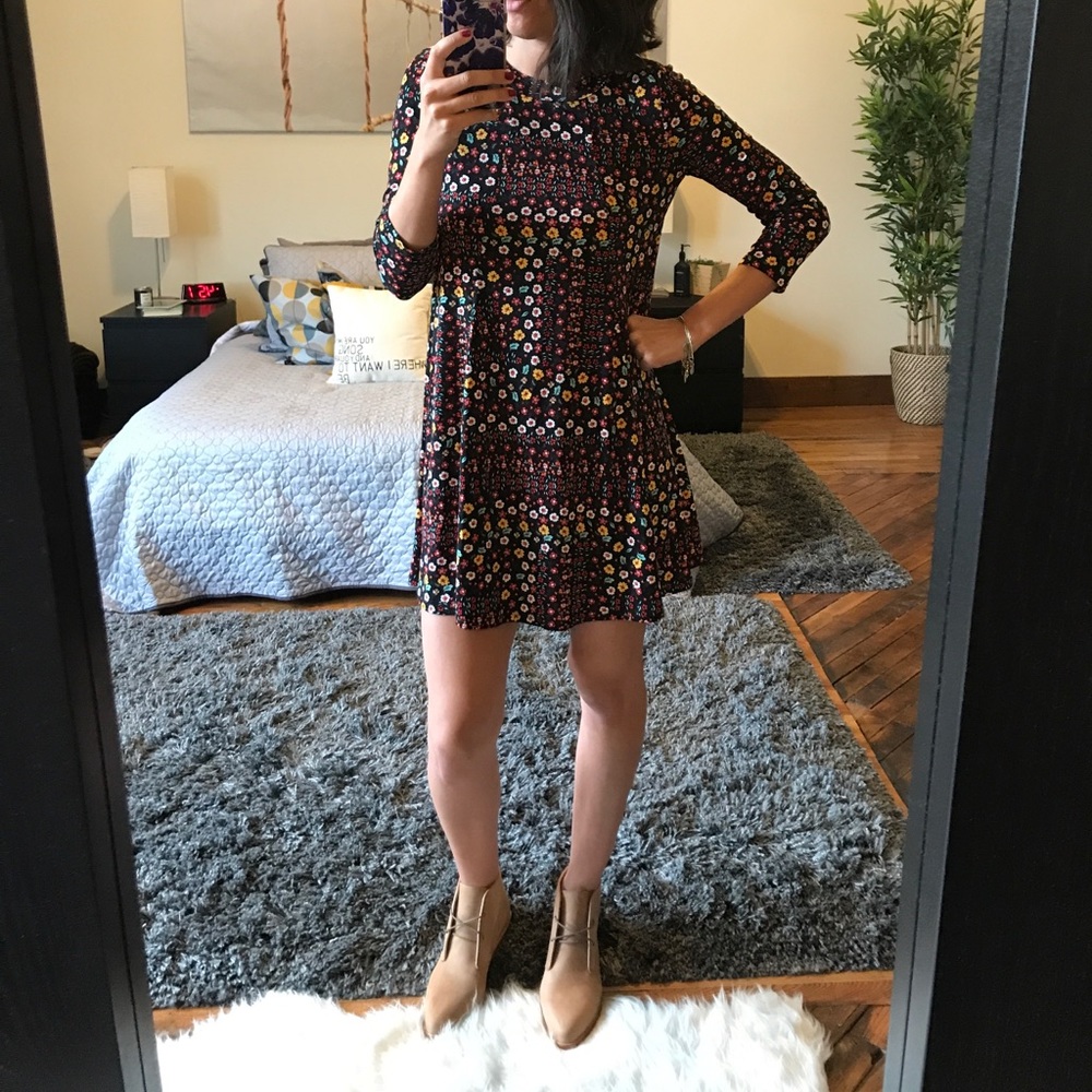 Black floral dress