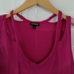 Magenta Cold Shoulder Tank Magenta Cold Shoulder Tank