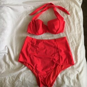 ASOS pink high waist bikini. Top 34DD bottom 12.