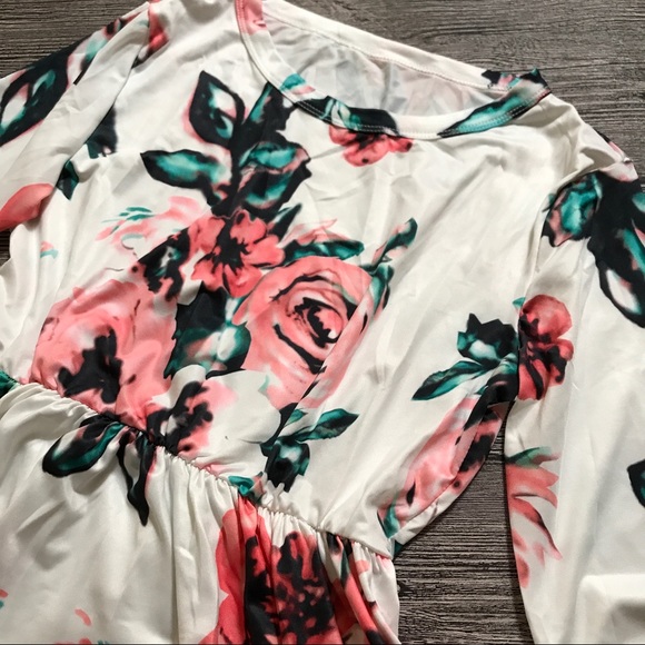 B2G1♦️Floral Long Sleeve Maxi Dress White - Picture 4 of 6