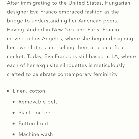 ❤️SOLD❤️ANTHROPOLOGIE by Eva Franco Trench Dress - Picture 7 of 7