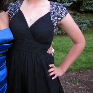 Black Sequin Short Dress // Scala // Size 10