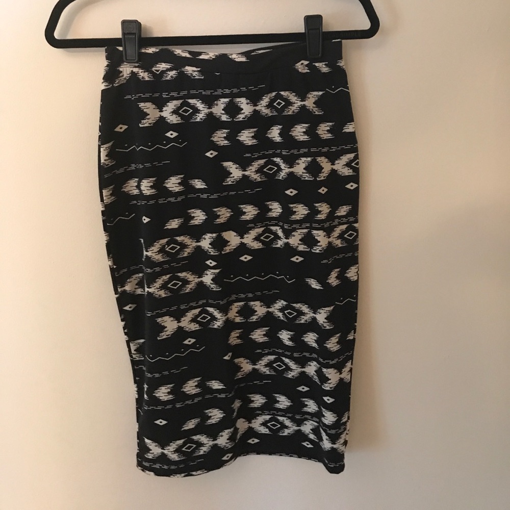 Tribal print pencil skirt