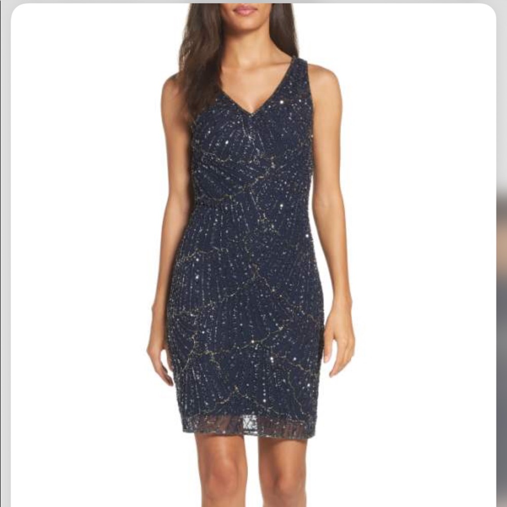 Pisarro Nights beaded sheath dress