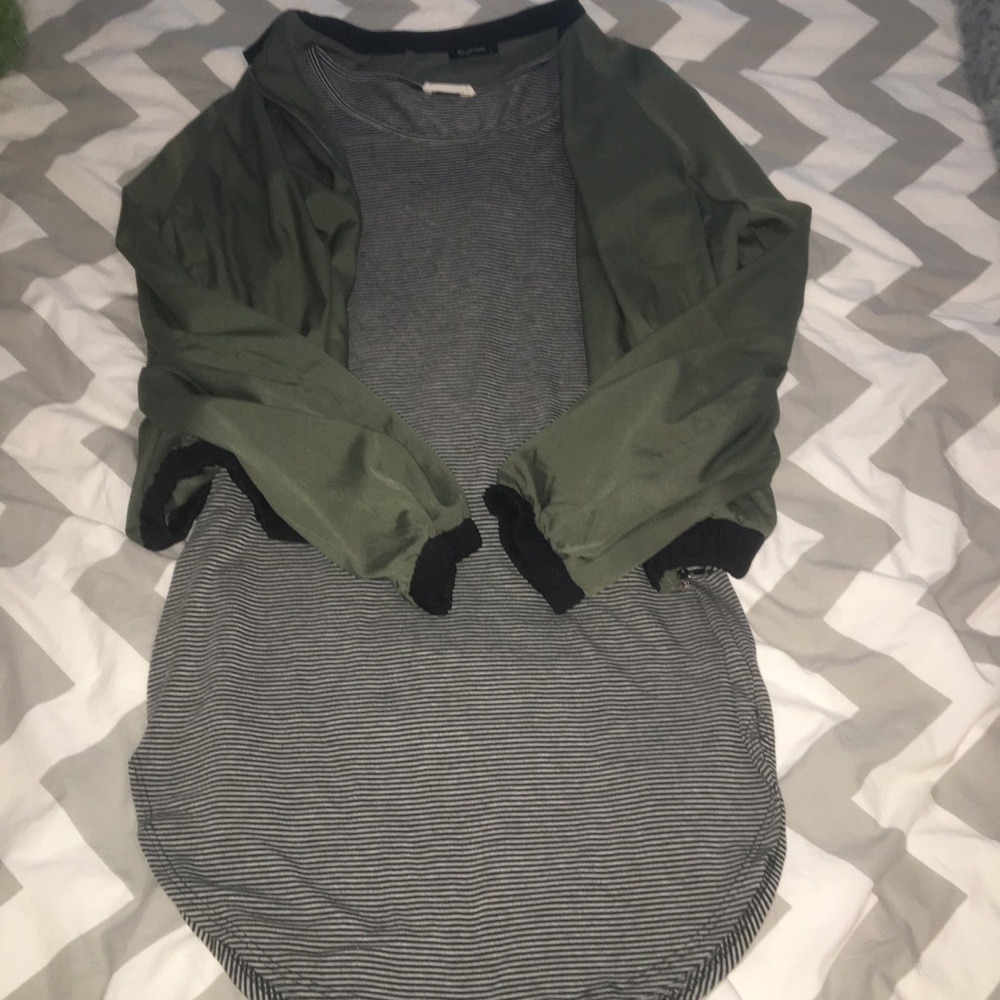 Black and grey striped body con dress