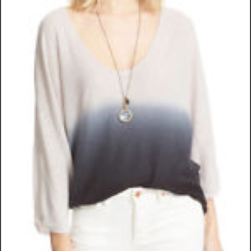 White to blue ombre free people top