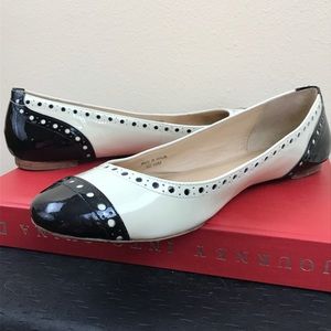 KATE SPADE Tuttie Ballet Flat Cream/Black Patent KATE SPADE Tuttie Ballet Flat Cream/Black Patent