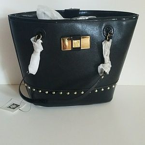 Black Studded Tote Bag