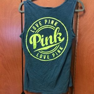 VS PINK teal and lime green tank