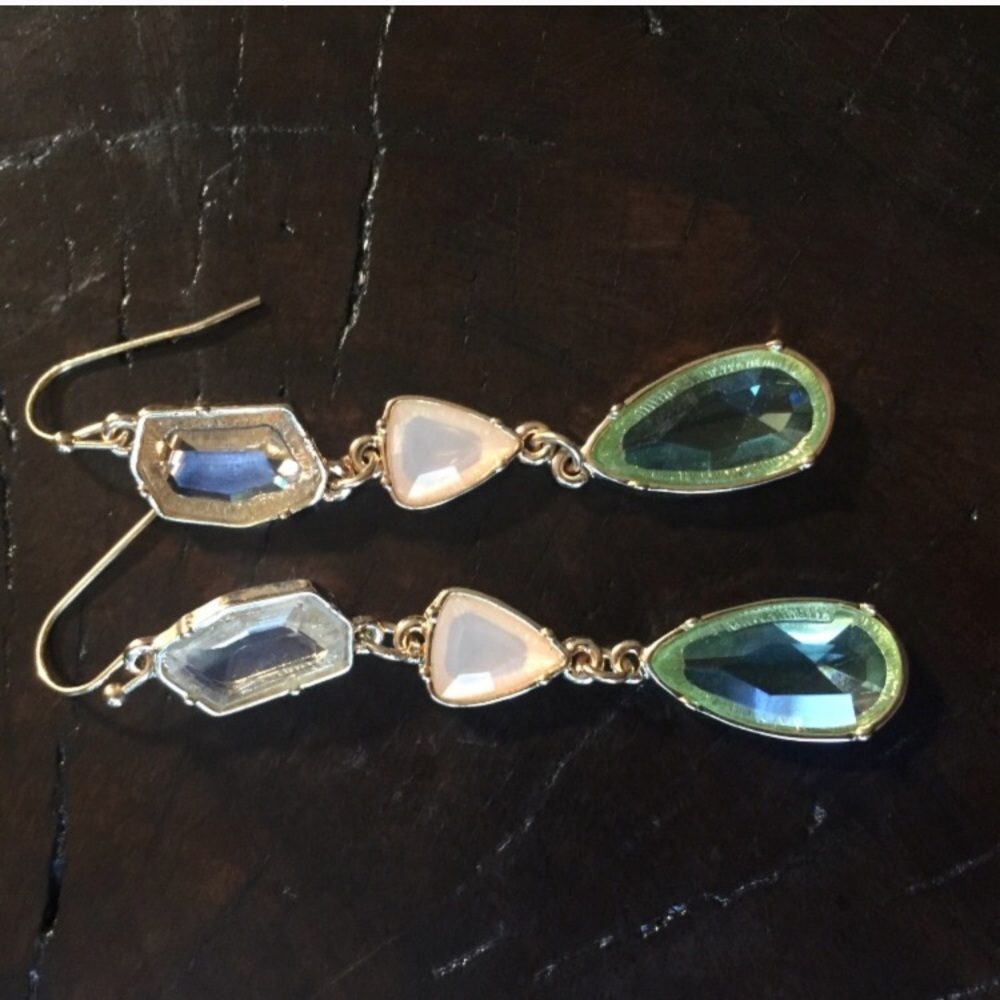 Blue Crystal Chandelier Earrings - Picture 3 of 5
