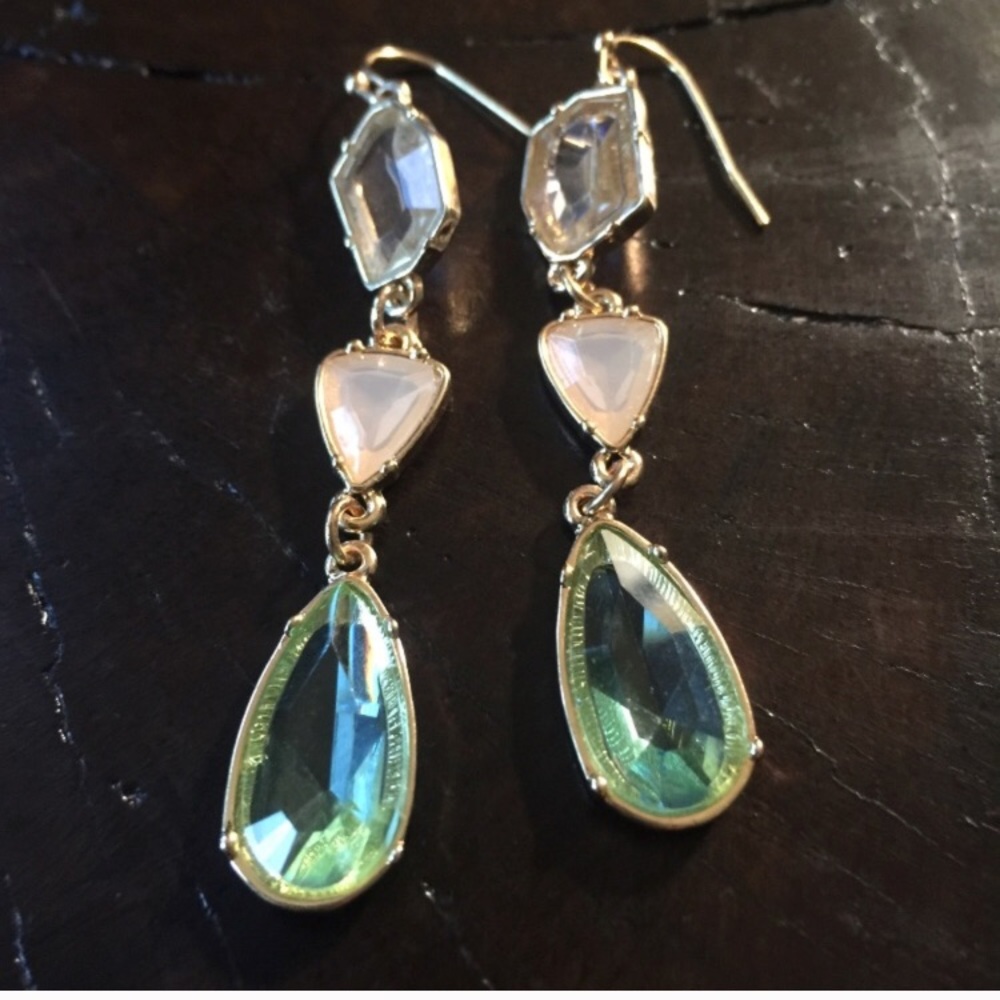 Blue Crystal Chandelier Earrings - Picture 5 of 5
