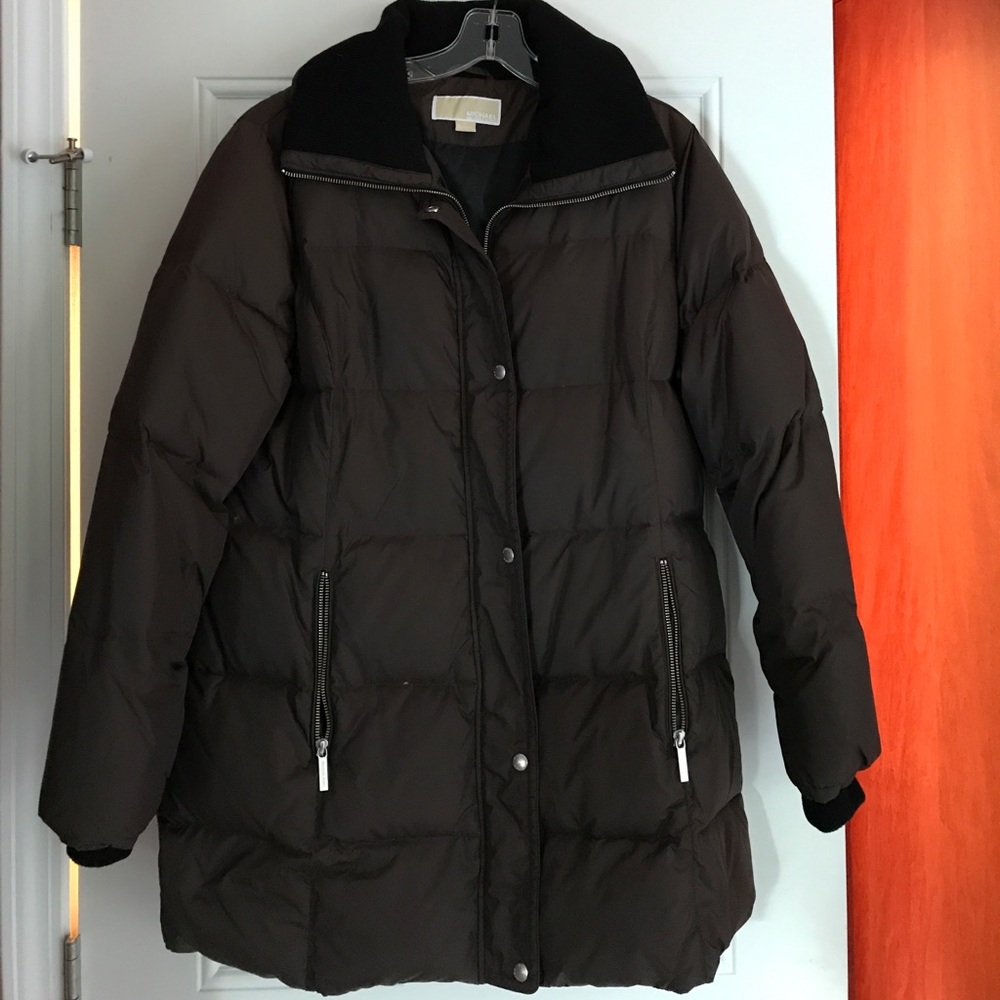 Michael Kors brown feather coat