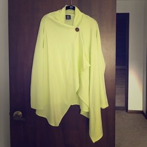 Lime Bobeau Fleece Button Sweater