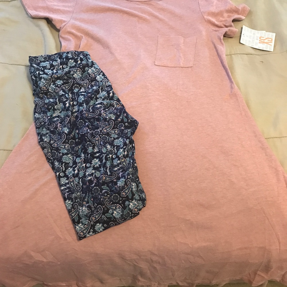 LuLaRoe blush pink XS Carly and OS leggings new