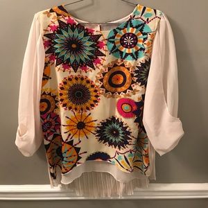 Beautiful suzani floral 3/4 sleeve top