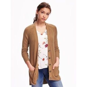 camel boyfriend cardigan