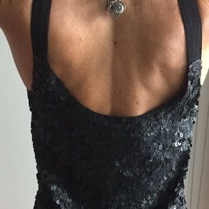 NWT Theory black sequin Allegra dress sz 0