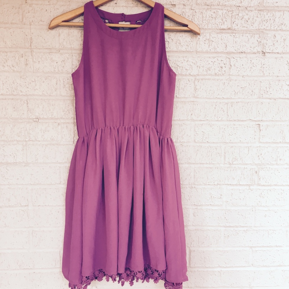 Ruum Girls Purple Floral Dress