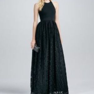 Milly Sleeveless Gown w Lace Skirt