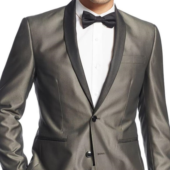 Bar III -Rust Copper S/Fit Shawl Collar Blazer 36S - Picture 2 of 5