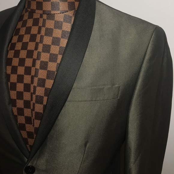 Bar III -Rust Copper S/Fit Shawl Collar Blazer 36S - Picture 3 of 5