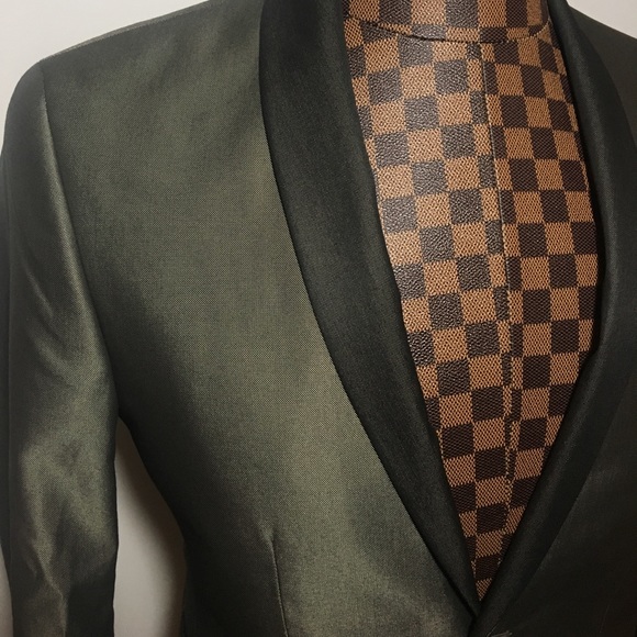 Bar III -Rust Copper S/Fit Shawl Collar Blazer 36S - Picture 4 of 5