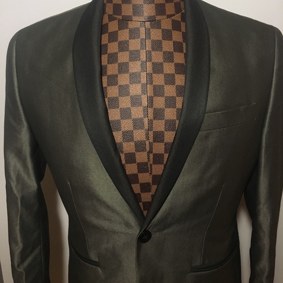 Bar III -Rust Copper S/Fit Shawl Collar Blazer 36S - Picture 5 of 5