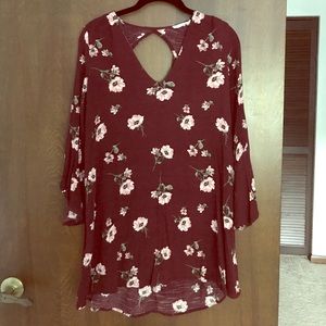 Lush Wine & Floral Tunic
